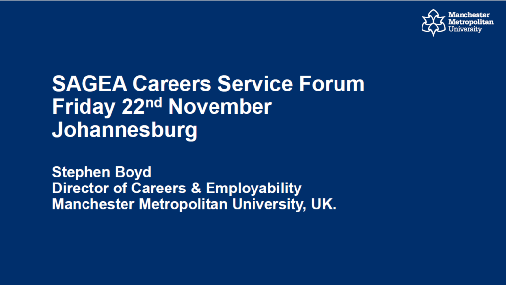 International Perspectives on Career Services Stephen Boyd Presentation cover