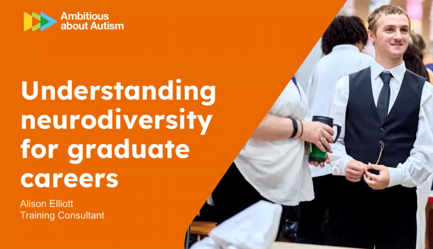 Neurodiversity in the wrokplace webinar presentation cover understanding neurodiversity for graduate careers